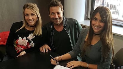 Sofía Balbi, Ricky Sarkany y Antonella Roccuzzo, en una imagen de Instagram.