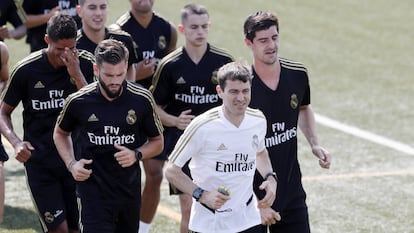 Grégory Dupont, en una sesión del Real Madrid en 2019.