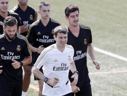 Grégory Dupont, en una sesión del Real Madrid en 2019.