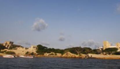 Vista de la isla de Manda en Kenia