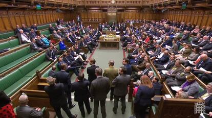 El Parlamento británico, este lunes.