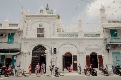 Exterior de la mezquita Jummah, en la ciudad de Port Louis, data de mitades del siglo XIX.