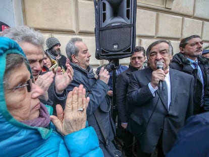 L'alcalde de Palerm, Leoluca Orlando, en un acte polític divendres passat.