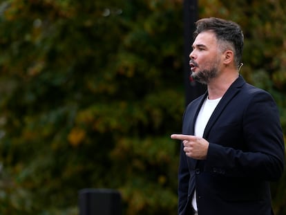 Gabriel Rufián durante el acto de ERC en octubre.