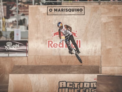 Daniel Sandoval este sábado en la semifinal de O Marisquiño en la disciplina Freestyle BMX, modalidad 'park'