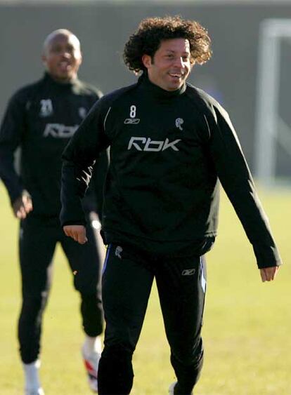 Iván Campo, en el entrenamiento de ayer del Bolton.