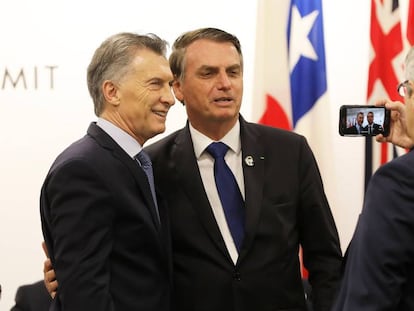 Macri y Bolsonaro, el sábado pasado en Osaka (Japón).