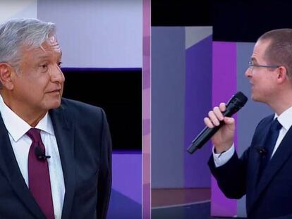 López Obrador y Anaya en un momento del debate. 