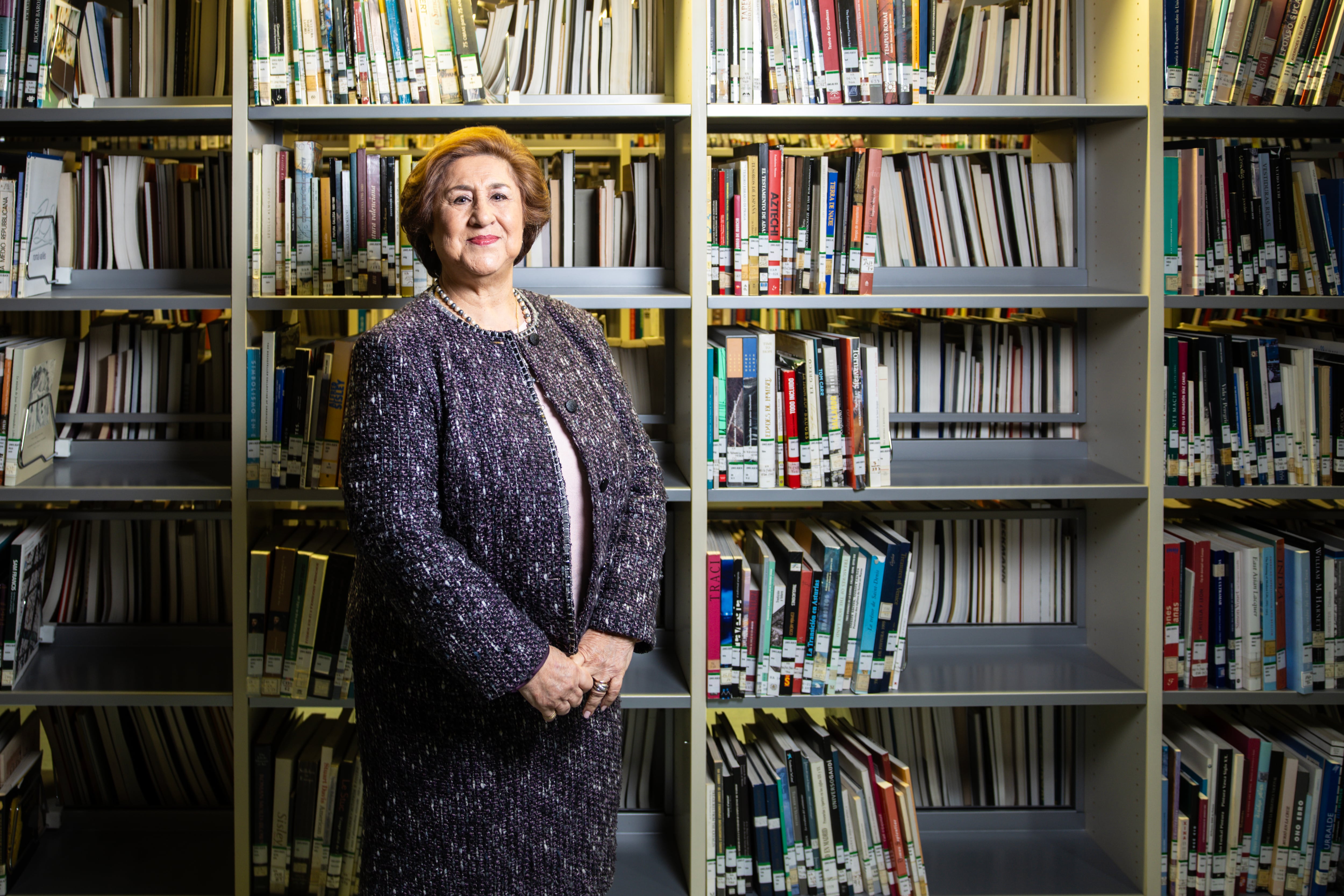 La presidenta de las sociedades científicas, Perla Wahnón, en el Centro de Ciencias Sociales y Humanas del CSIC, en Madrid.