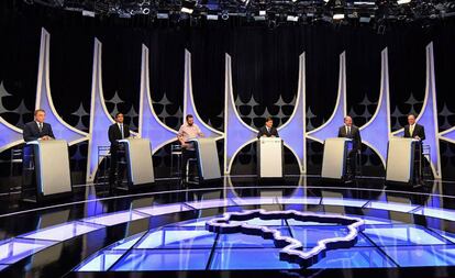 Candidatos à Presidência participam do debate do SBT.