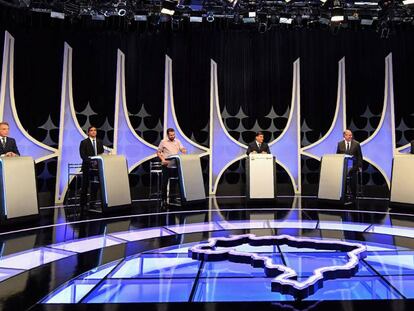 Candidatos à Presidência participam do debate do SBT.