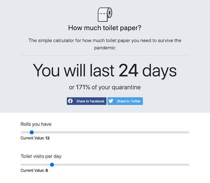 Calculadora de rollos de papel higiénico.