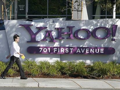 Fachada de la sede principal de Yahoo! en Sunnyvale, California.