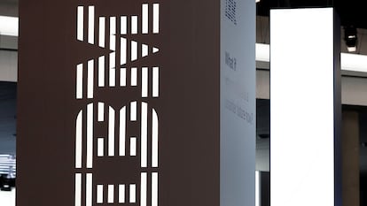Un logotipo de IBM, en el Mobile World Congress en Barcelona, en una imagen de archivo.