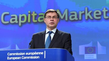 El vicepresidente de la Comisi&oacute;n Europea, Valdis Dombrovskis.