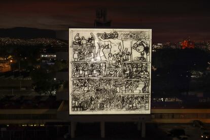 En la Facultad de Química de la Universidad Nacional Autónoma de México se proyectó el mural de Diego Rivera: 'La Ciencia Química presente en las principales actividades productoras útiles a la sociedad humana'