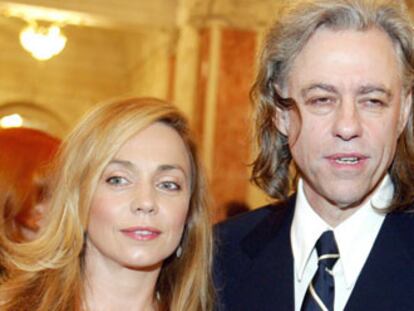 Bob Geldof y Jeanne Marine  en la gala benéfica de la Rosa