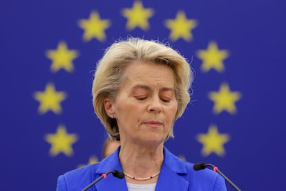 Ursula Von der Leyen, este miércoles en la sede del Parlamento Europeo en Estrasburgo.