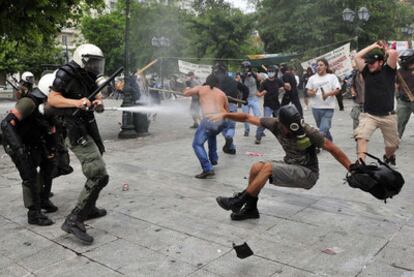 Protestas en las calles de Atenas el pasado 15 de junio contra el plan de ajuste.