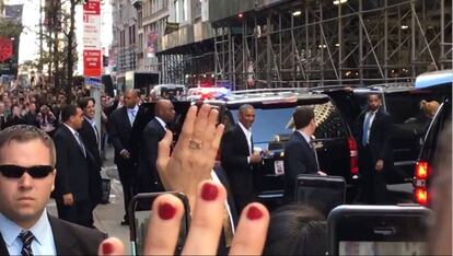 Fotograma de uno de los vídeos difundidos en la red de la visita de Obama.
