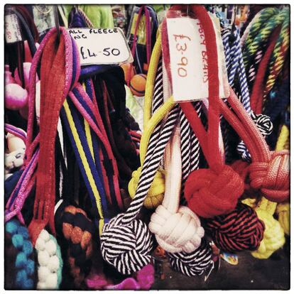 BIRMINGHAM, ENGLAND - MARCH 07: (EDITORS NOTE: This image was created using digital filters) Dog toys are pictured on the third day of Crufts dog show at the National Exhibition Centre on March 7, 2015 in Birmingham, England. First held in 1891, Crufts is said to be the largest show of its kind in the world, the annual four-day event, features thousands of dogs, with competitors travelling from countries across the globe to take part and vie for the coveted title of 'Best in Show'. (Photo by Carl Court/Getty Images)