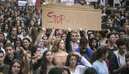 Manifestació d'estudiants a Barcelona.