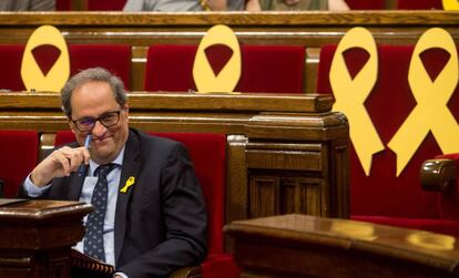 El president de la Generalitat, Quim Torra, al Parlament.