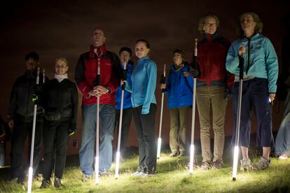 Endurance Runners And Walkers Create The Speed Of Light On Arthur's Seat As Part Of The Edinburgh Festival