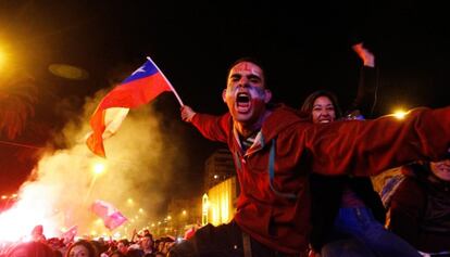 Un hincha chileno en Santiago.