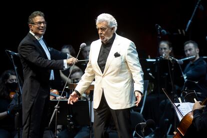 Plácido Domingo, durante su actuación en el festival Starlite de Marbella.