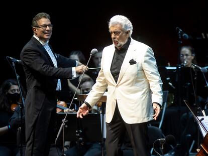 Plácido Domingo, durante su actuación en el festival Starlite de Marbella.