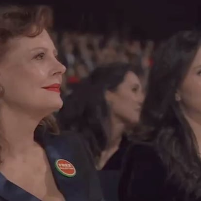 Las cámaras captan lo que ha hecho Susan Sarandon mientras cantaba Rigoberta Bandini: el gesto de la noche