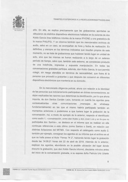 Auto prisión Santos Cerdán