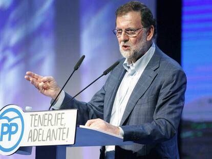 Mariano Rajoy, en Santa Cruz de Tenerife. 