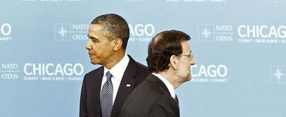Obama y Rajoy en una cumbre de la OTAN en 2012.