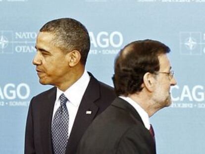 Obama y Rajoy en una cumbre de la OTAN en 2012.