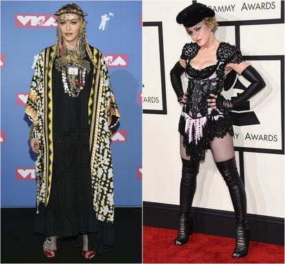 Madonna es extravagante fuera y dentro del escenario; y las alfombras rojas no iban a ser menos. En los premios MTV Video Music Awards de 2018 apareció con un 'look' étnico' y en los Grammy de 2015, preparada para torear.