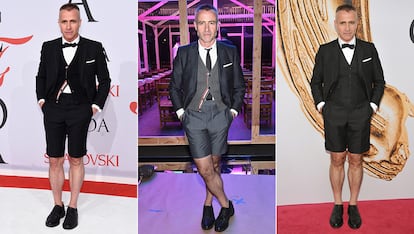 Thom Browne. El diseñador estadounidense desafía a todos aquellos que consideran que el traje de pantalón corto es de dudoso gusto o que jamás irían a un evento nocturno enseñando pierna. Pocos más pueden presumir de lucirlo así de bien.