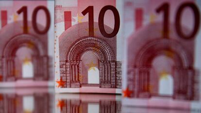 Imagen de los billetes de diez euros.