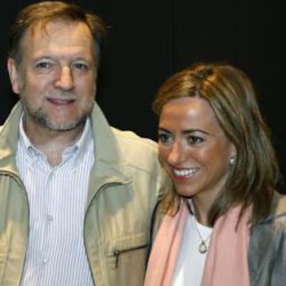 El presidente de la CC AA de Aragón, Marcelino Iglesias, y Carme Chacón