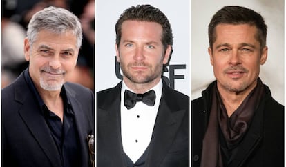 De izquierda a derecha: Geroge Clooney, Bradley Cooper y Brad Pitt ocupan los primeros tres puestos.