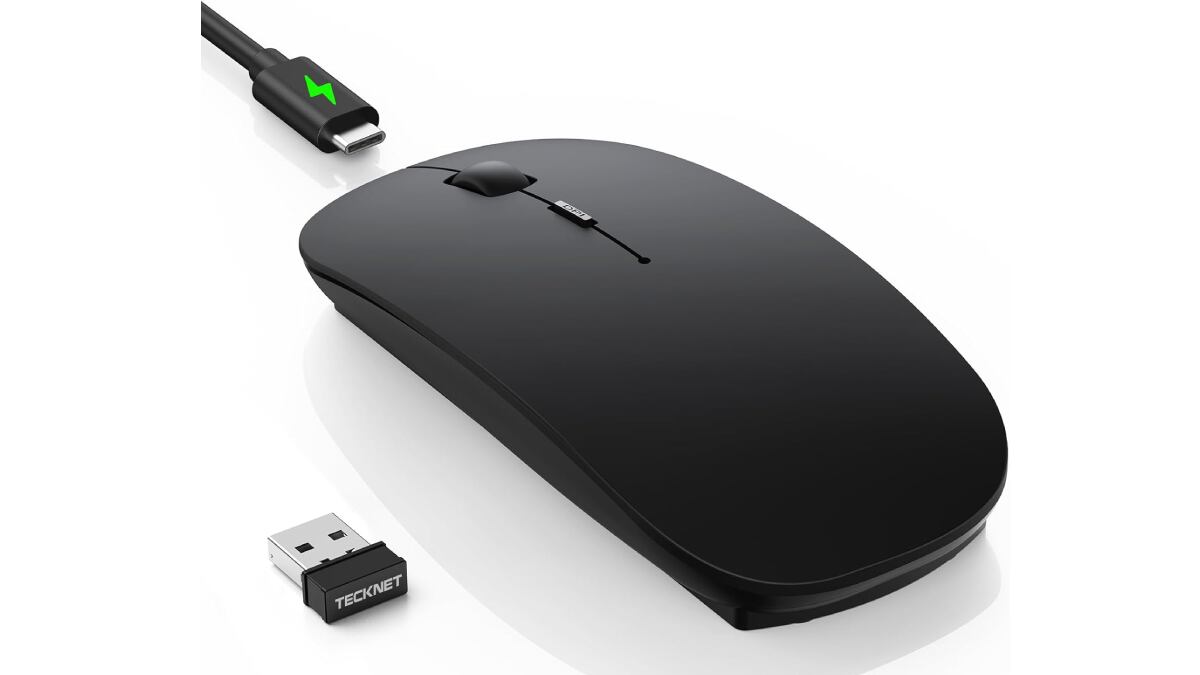 Ratón inalámbrico ultraplano con conexión por Bluetooth.