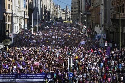 Manifestación en Madrid contra la violencia de género en noviembre de 2015.