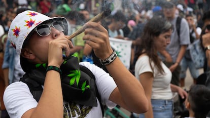 Protesta por la legalización de la marihuana en Ciudad de México.