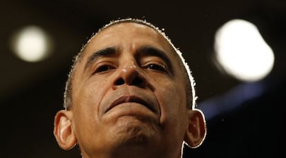 El presidente Barack Obama durante su intervenci&oacute;n en el retiro del Partido Dem&oacute;crata.