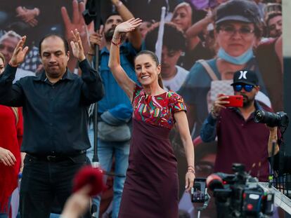 Claudia Sheinbaum en el Monumento a la Revolución, este 18 de enero.