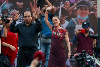 Claudia Sheinbaum en el Monumento a la Revolución, este 18 de enero.