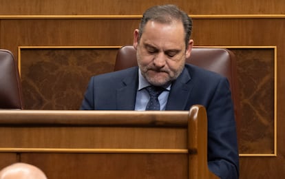 El exministro de Transportes José Luis Ábalos, en el Congreso en febrero pasado.