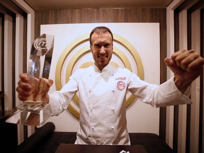 Arnau París, ganador de la novena edición de 'MasterChef', este miércoles en el Restaurante MasterChef en Madrid.