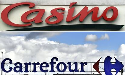 Logos de Casino y de Carrefour